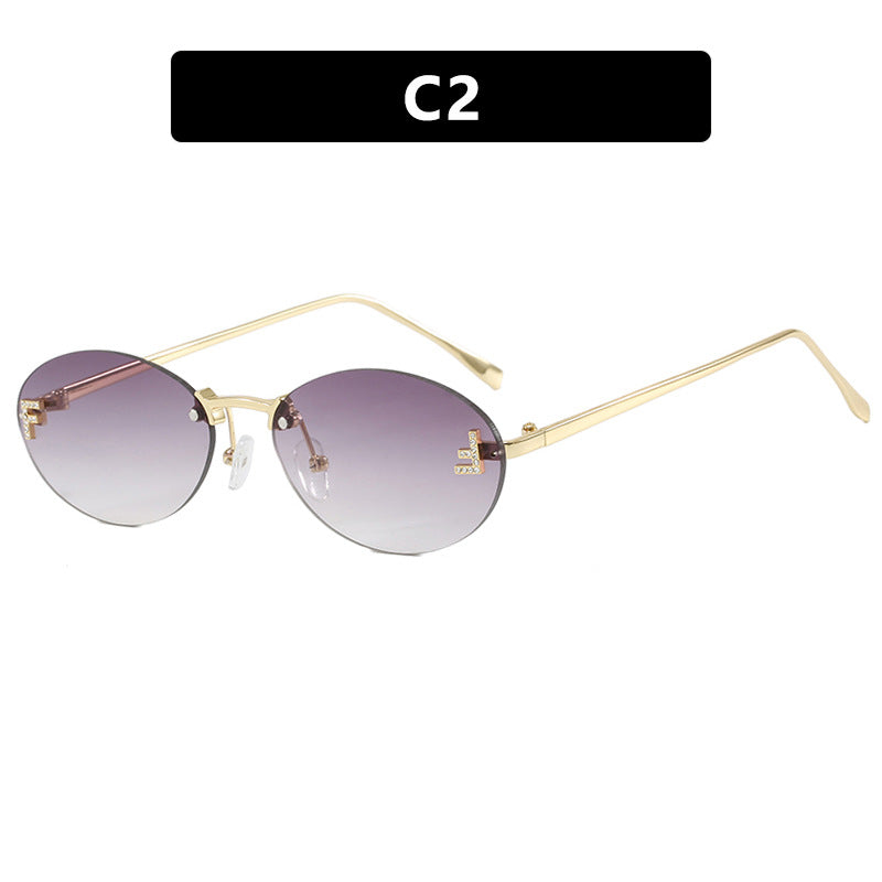 Women's fashionable sunglasses with elegant mirrored lens front and delicate metal frame Kalsten