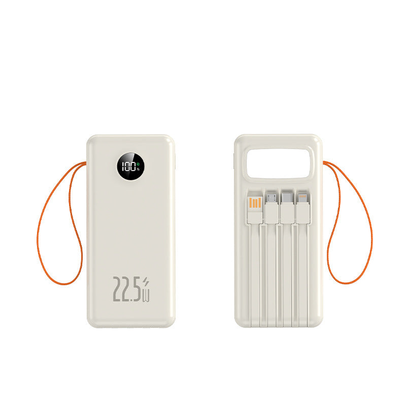 Portable power bank with integrated cable management and LCD display Kalsten