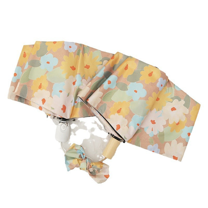 Ladies folding umbrella with creative floral pattern and automatic opening mechanism Kalsten