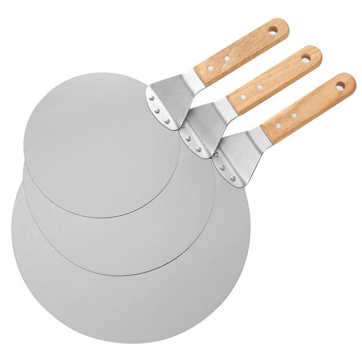 thin stainless steel round pizza peel with wooden handle Kalsten