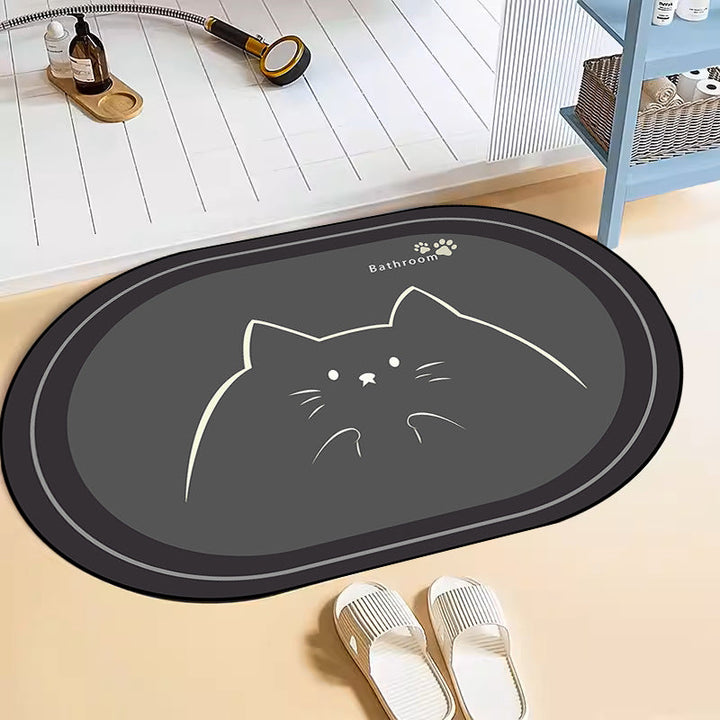 Cat-Themed Bath Mat Kalsten