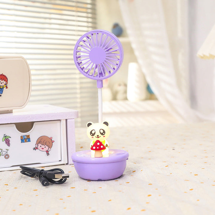 Women Portable Hand Fan with LED Panda Design Kalsten