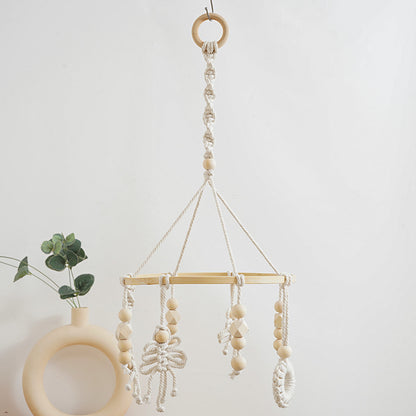 Macrame Baby Mobile with Natural Beads Acalora