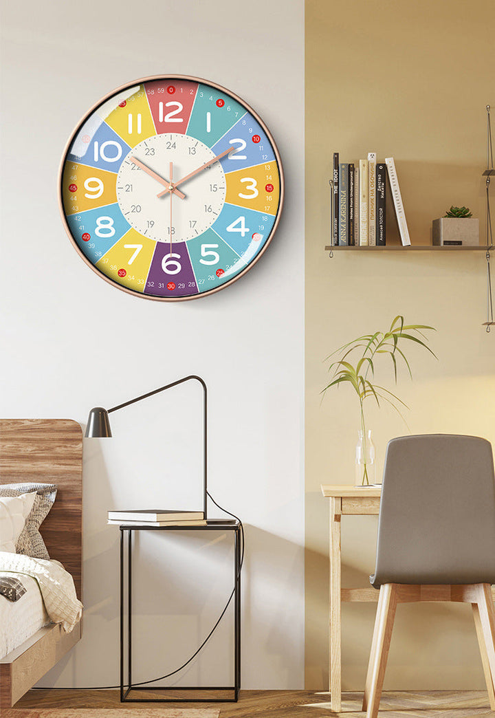 Color Time Silent Kids Clock – Soundless Wall Clock with Educational Design | Kalsten