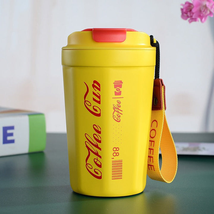 Women's insulated coffee cup with practical carrying device Kalsten