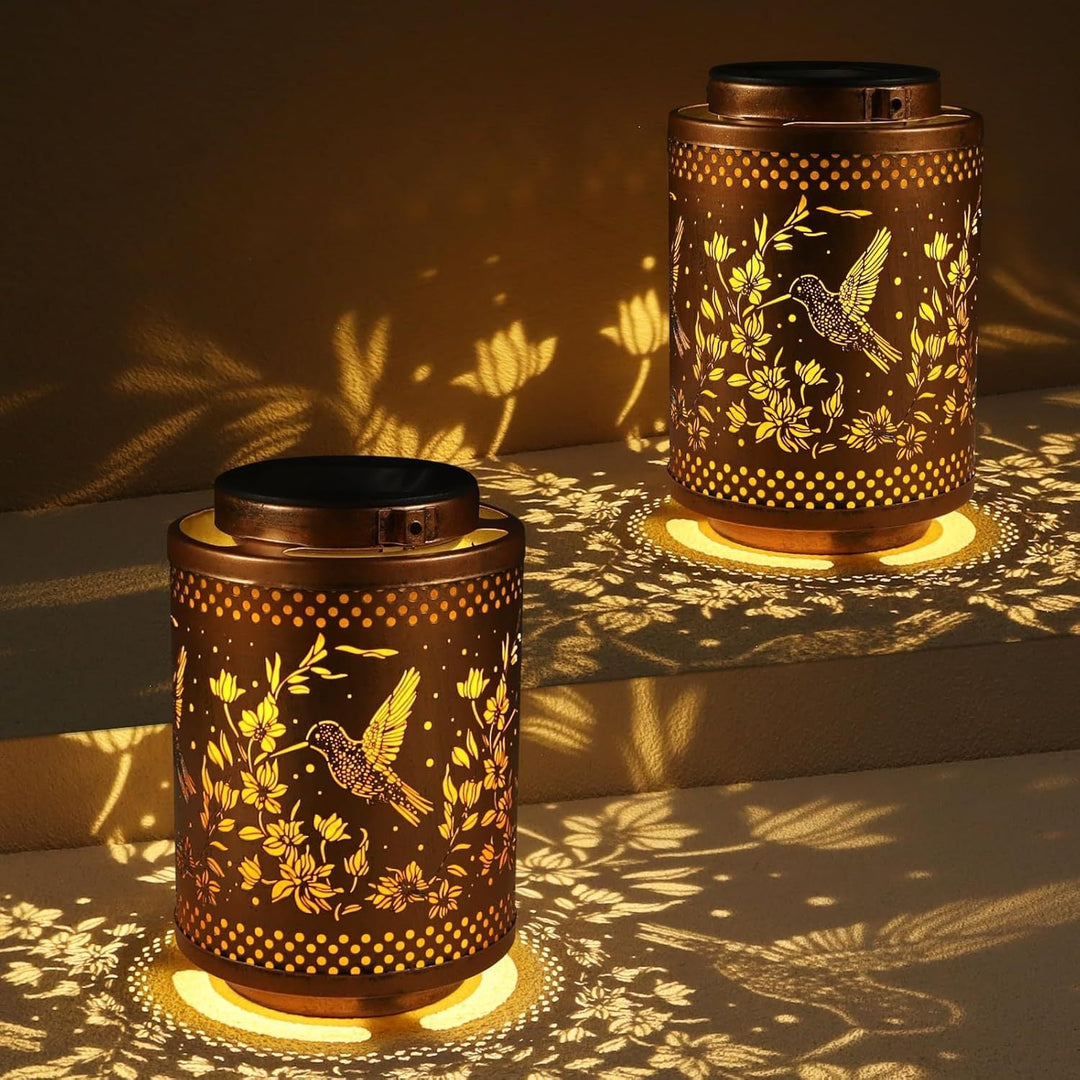 Intricate Metal Shadow Projection Table Lamp With Rechargeable LED Kalsten