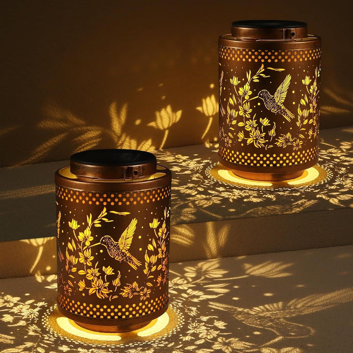 Intricate Metal Shadow Projection Table Lamp With Rechargeable LED Kalsten