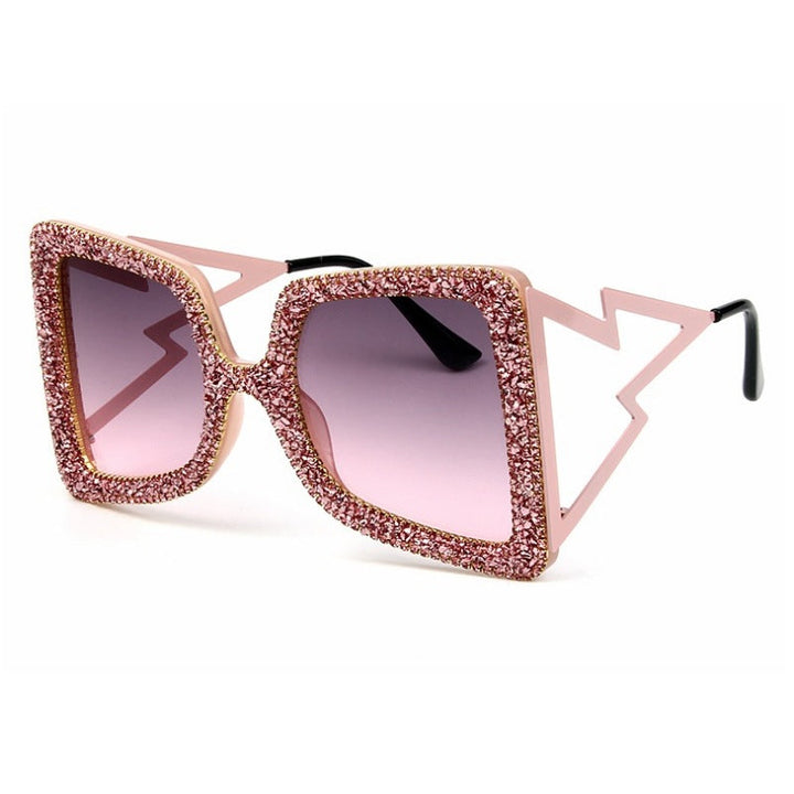 Women's oversized sunglasses with glittering crystal frame Kalsten