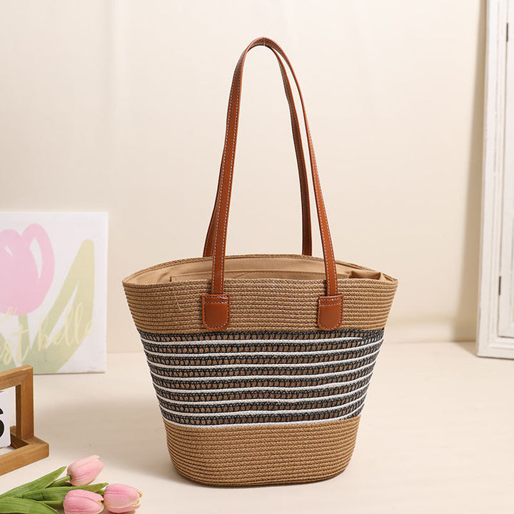 Elegant Bast bag with leather accents Kalsten