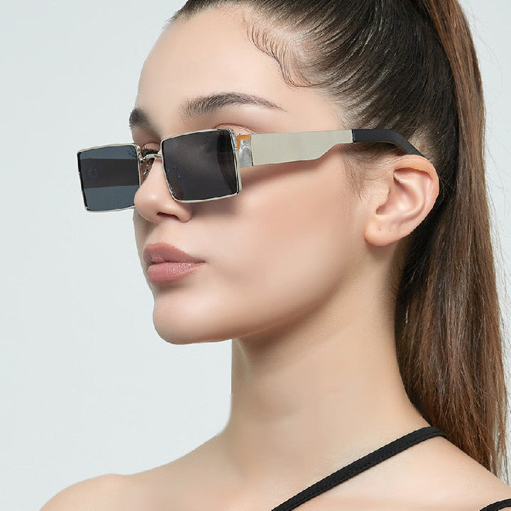 Ladies stylish rectangular sunglasses with modern metal frame Kalsten