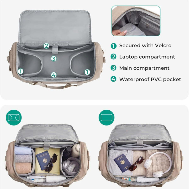 Versatile Multi-Compartment Travel Duffle Bag Acalora