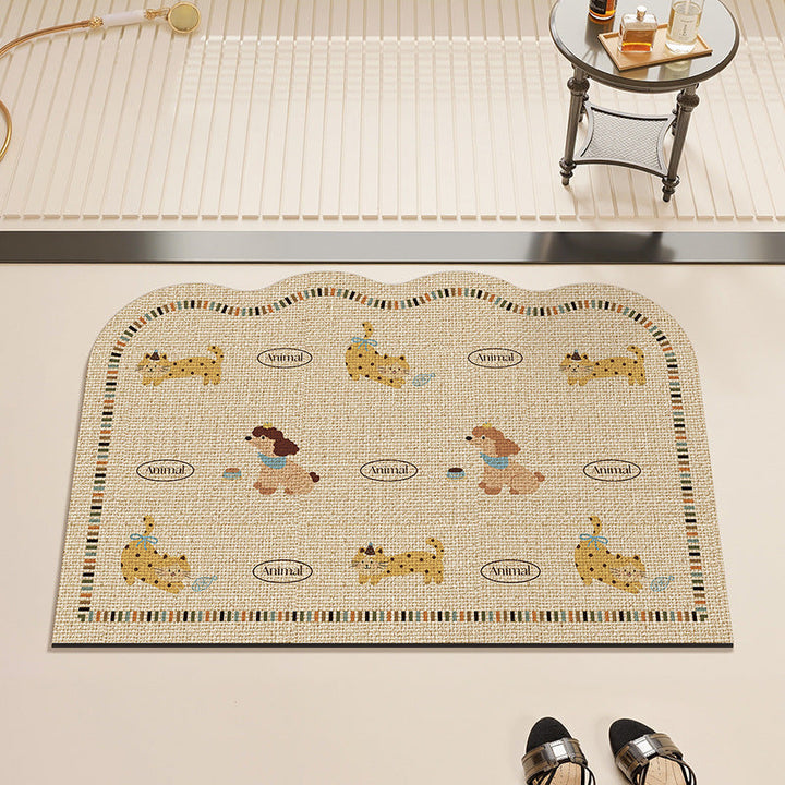 Playful Animal-Themed Kitchen Mat Kalsten