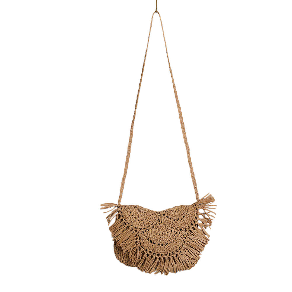 Boho Crossbody Bag Made of Handcrafted Natural Material Kalsten