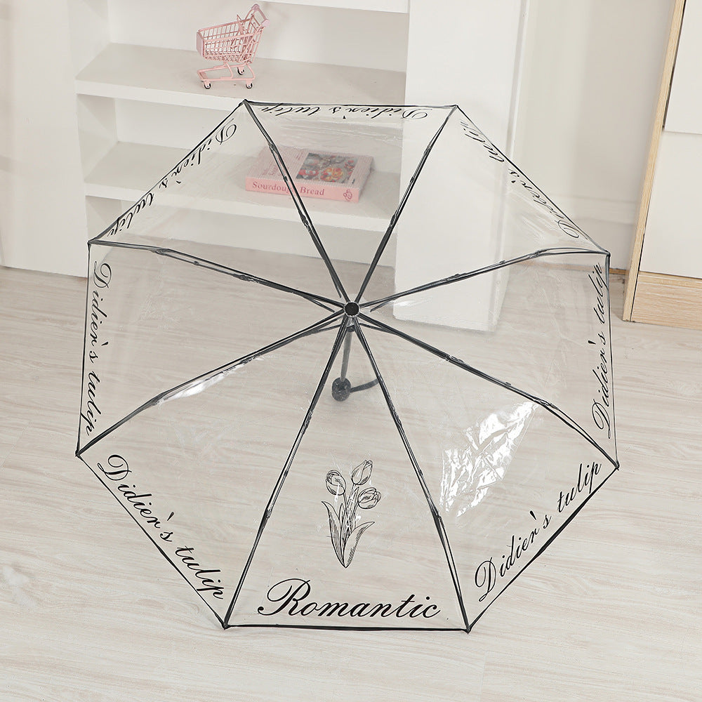 Ladies elegant transparent umbrella with romantic design Kalsten
