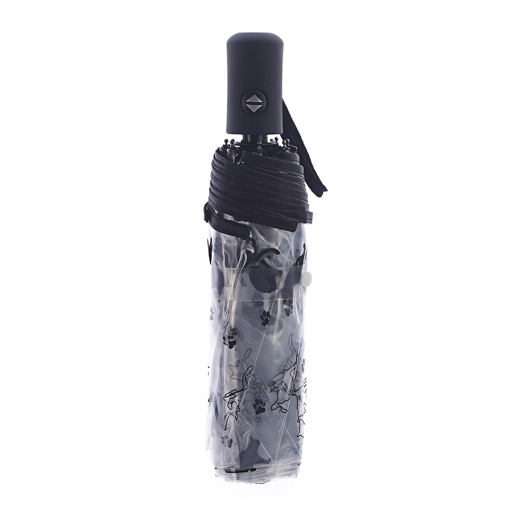 Women's Foldable Umbrella with Transparent Design and Animal Patterns Kalsten