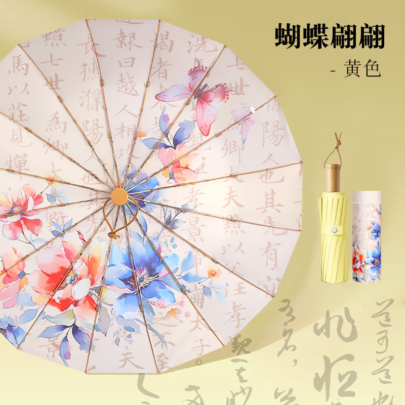 Women Foldable Umbrella with Floral Pattern Kalsten