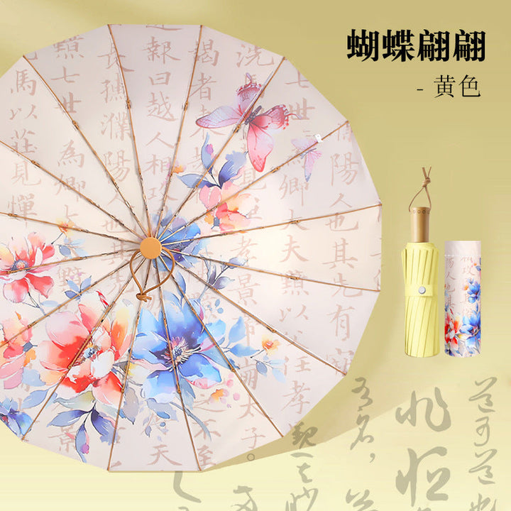 Women Foldable Umbrella with Floral Pattern Kalsten