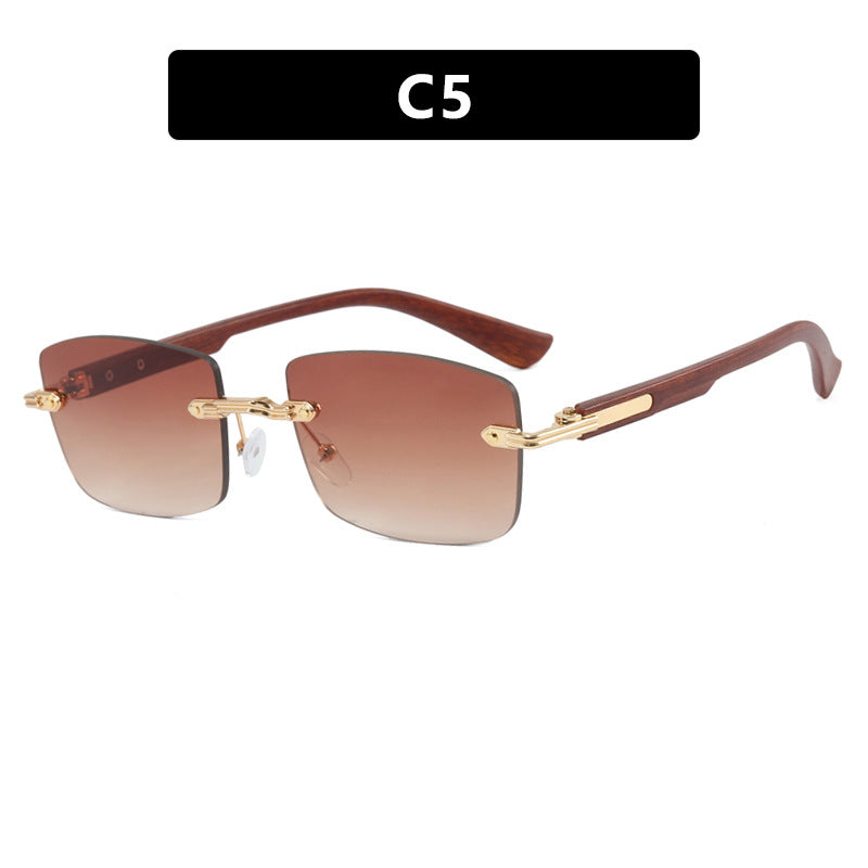 Women square sunglasses with wooden frame and gradient lenses Kalsten