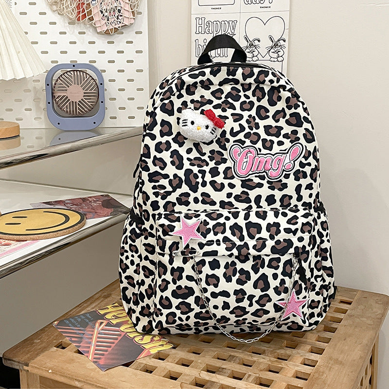 Fun-Fashionable Leopard Print School Backpack