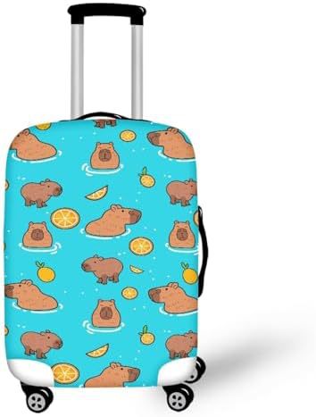 Unisex nano elastic suitcase cover with horse and sunflower motif, stretchable stretch protection for hard shell trolley with zipper Kalsten