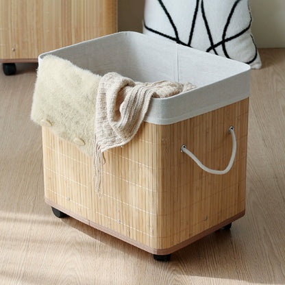 Natural Bamboo Laundry Basket with Lid Acalora