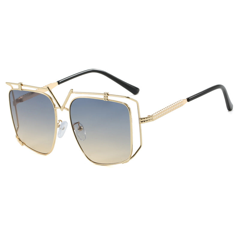 Women's futuristic oversized sunglasses with unique geometric frame Kalsten