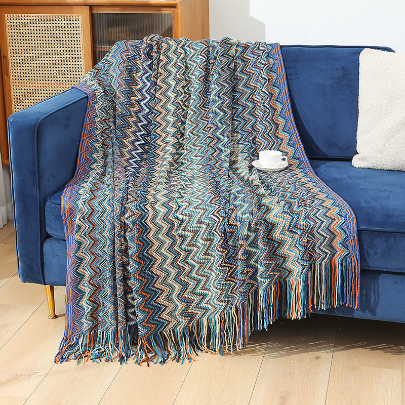 Ladies Decorative Zigzag Pattern Blanket Kalsten