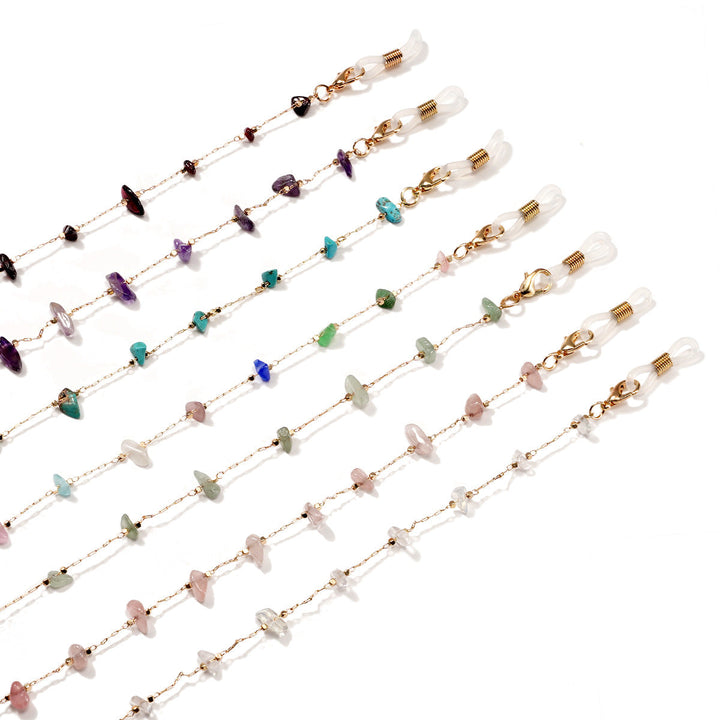 Multi-Color Stone Chain Necklace kalsten