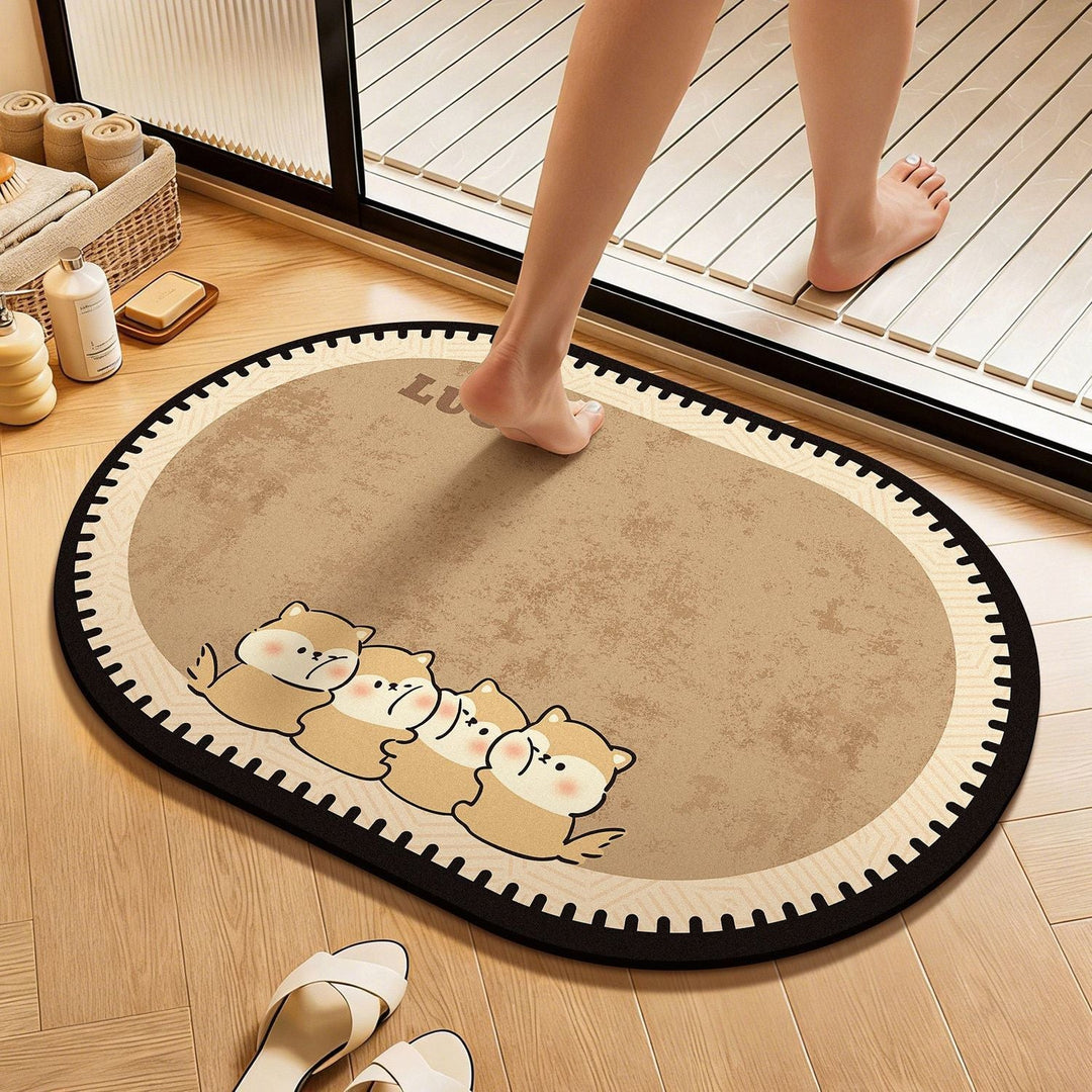 Playful Pet-Themed Bathroom Mat