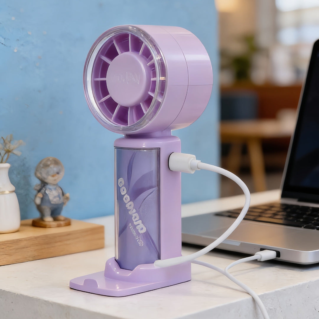 Women's Portable Mini Fan with Digital Speed Display Kalsten