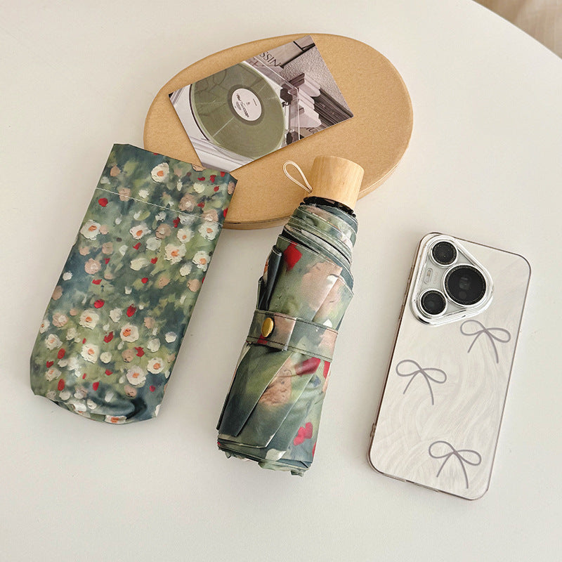 Ladies Folding Umbrella with Floral Design Kalsten