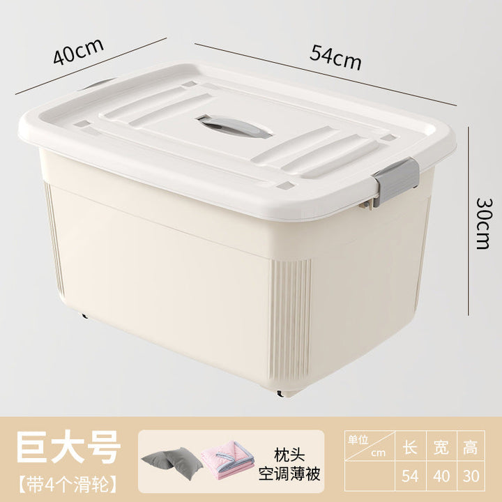Women's Multifunctional Storage Box with Wheels and Secure Lid Kalsten