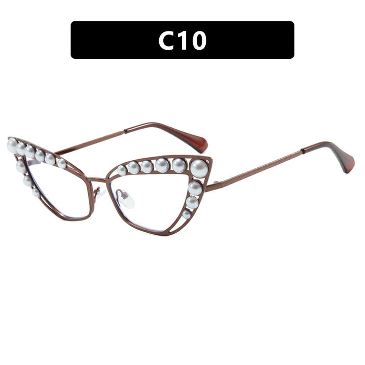 Ladies Cat-Eye Sunglasses with Exclusive Pearl Tip Frame Kalsten