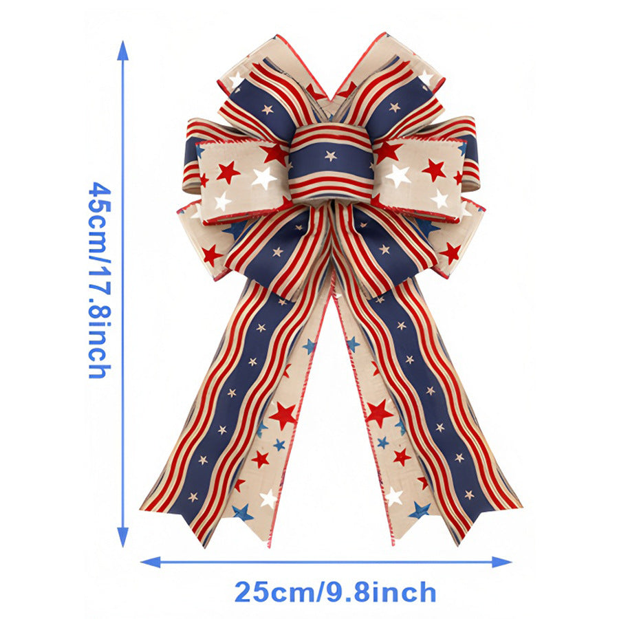 Unisex nan patriotic burlap bow with long tails for wreaths doors and patriotic home decor Kalsten