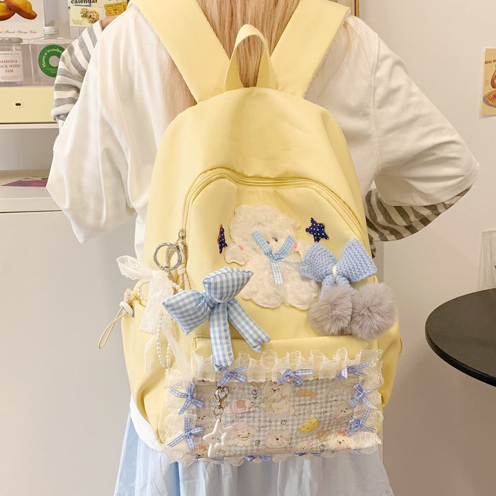 Backpack with Playful Appliqués and Multifunctional Compartments Kalsten