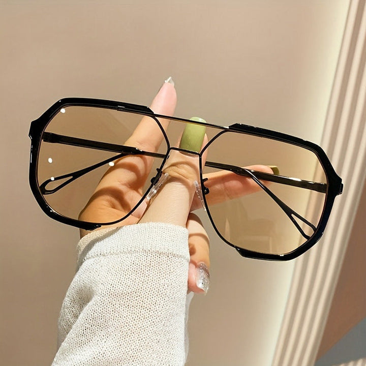 Ladies extravagant sunglasses in hexagonal design with transparent frame Kalsten