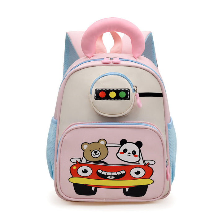 Kids' Playful Animal Car-Themed School Backpack Kalsten