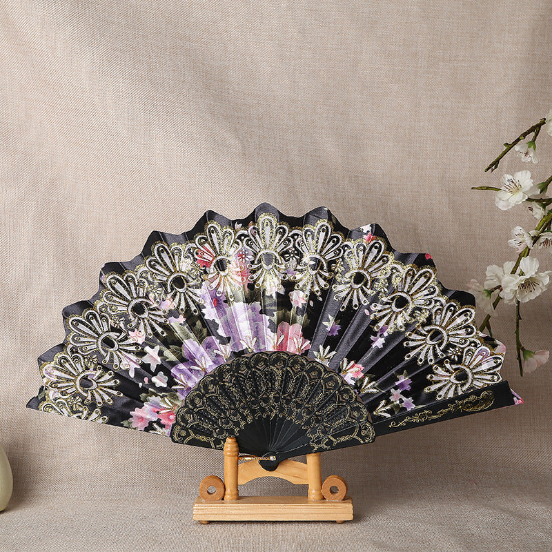 Ladies Elegant Hand Fan with Intricate Floral Patterns Kalsten