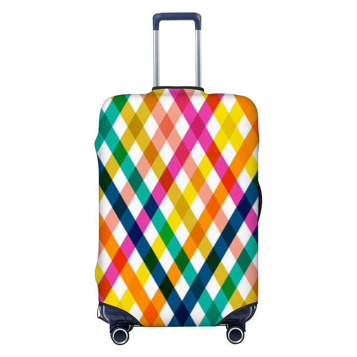 Unisex nan elastic luggage cover with geometric design, stretchable polyester-spandex fabric, zipper opening and non-slip inner securement for trolley Kalsten