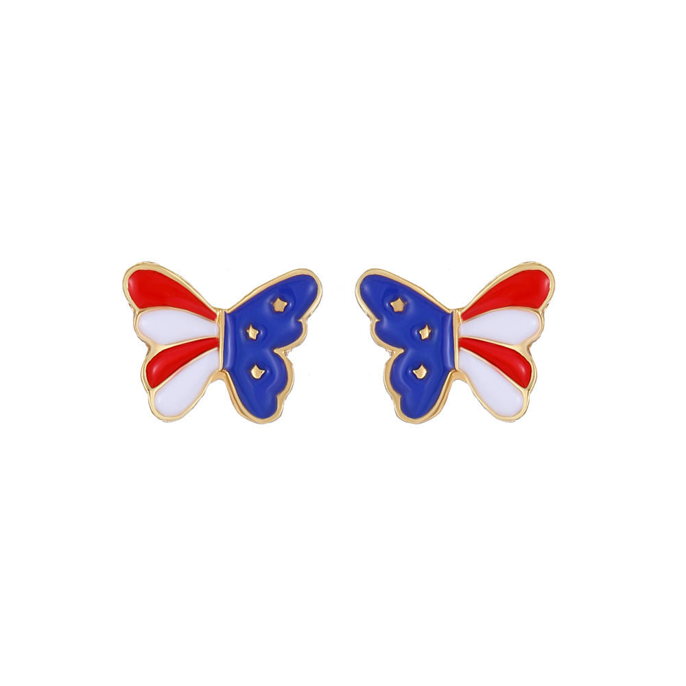 Women's nan patriotic novelty dangle hook earrings with laser-printed wooden fireworks charm Kalsten