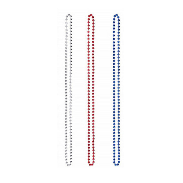 Independence Day metallic parade-style bead necklace set with breakaway clasp Kalsten
