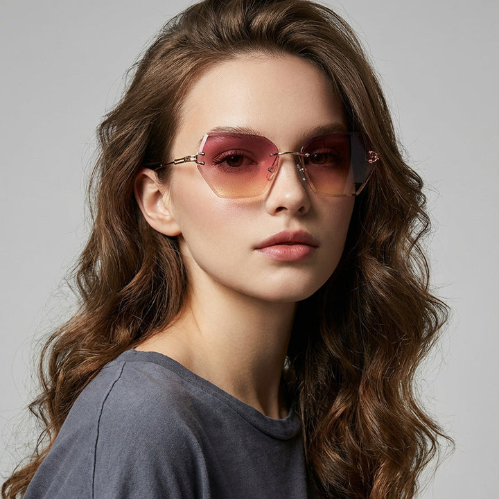 Women's modern sunglasses with stylish hexagonal frame Kalsten