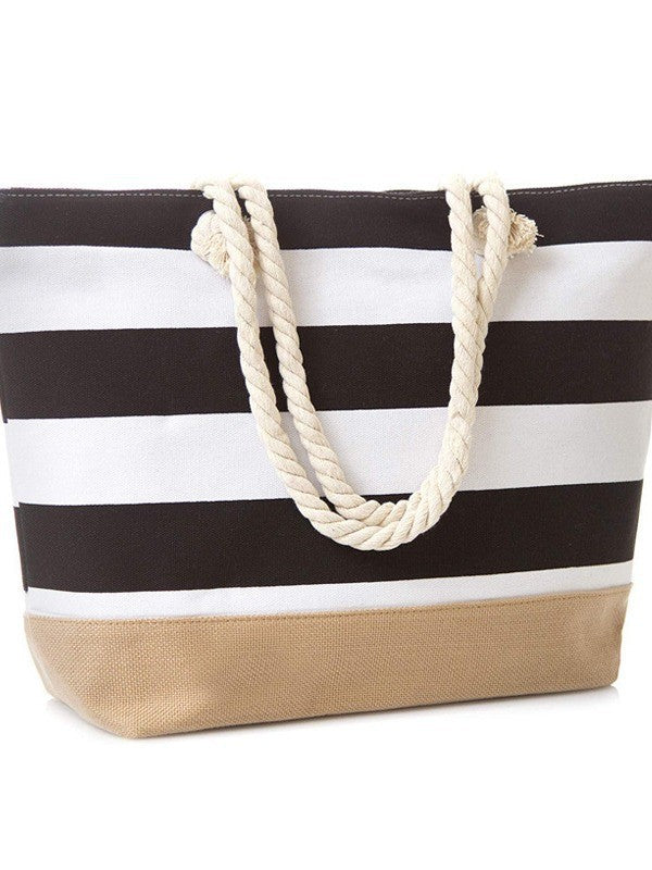 Beach bag with maritime stripes and sturdy rope handles Kalsten