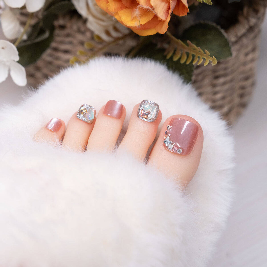 Decorative Press-On Pedicure Nail Set Kalsten