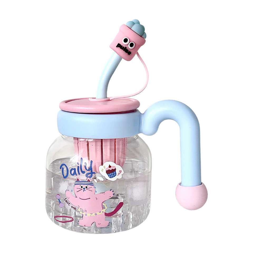 Women’s creative drinking bottle with integrated silicone straw Kalsten