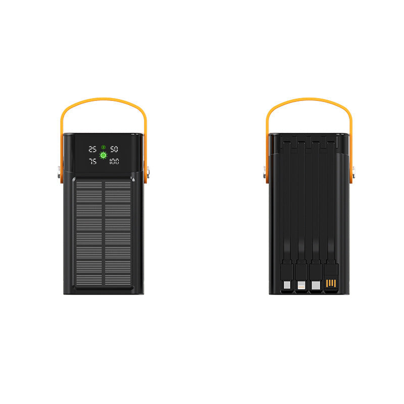 Portable Solar Power Bank with Integrated LED Display and Multifunctional Charging Cable Kalsten