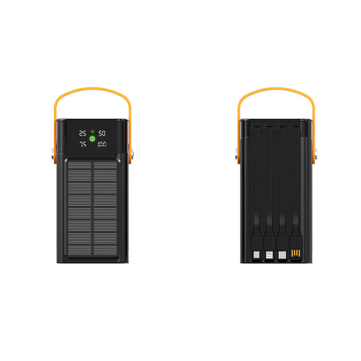 Portable Solar Power Bank with Integrated LED Display and Multifunctional Charging Cable Kalsten