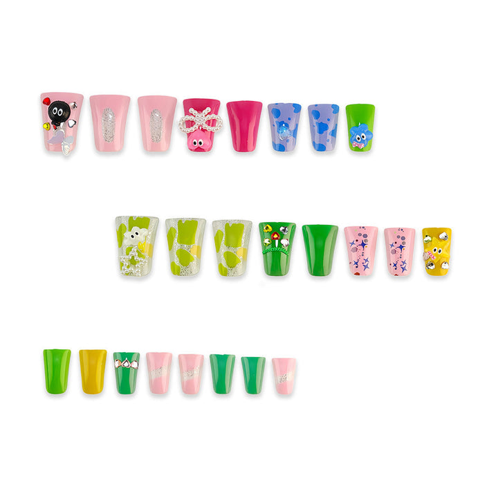 Creative press-on nails with playful 3D designs Kalsten