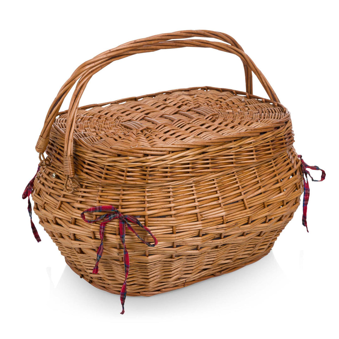 Women's basket with reinforced handle and decorative bows Kalsten