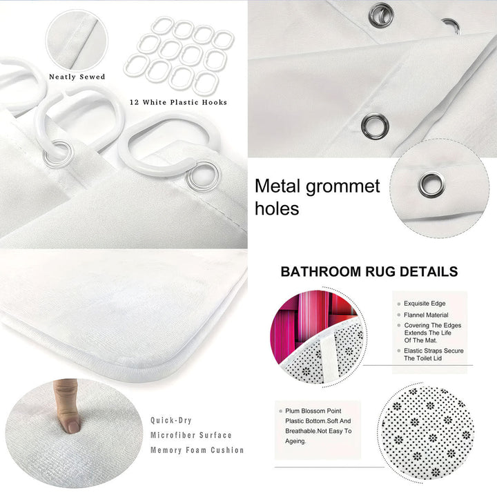 Digital Cube Pattern Bathroom Set Kalsten